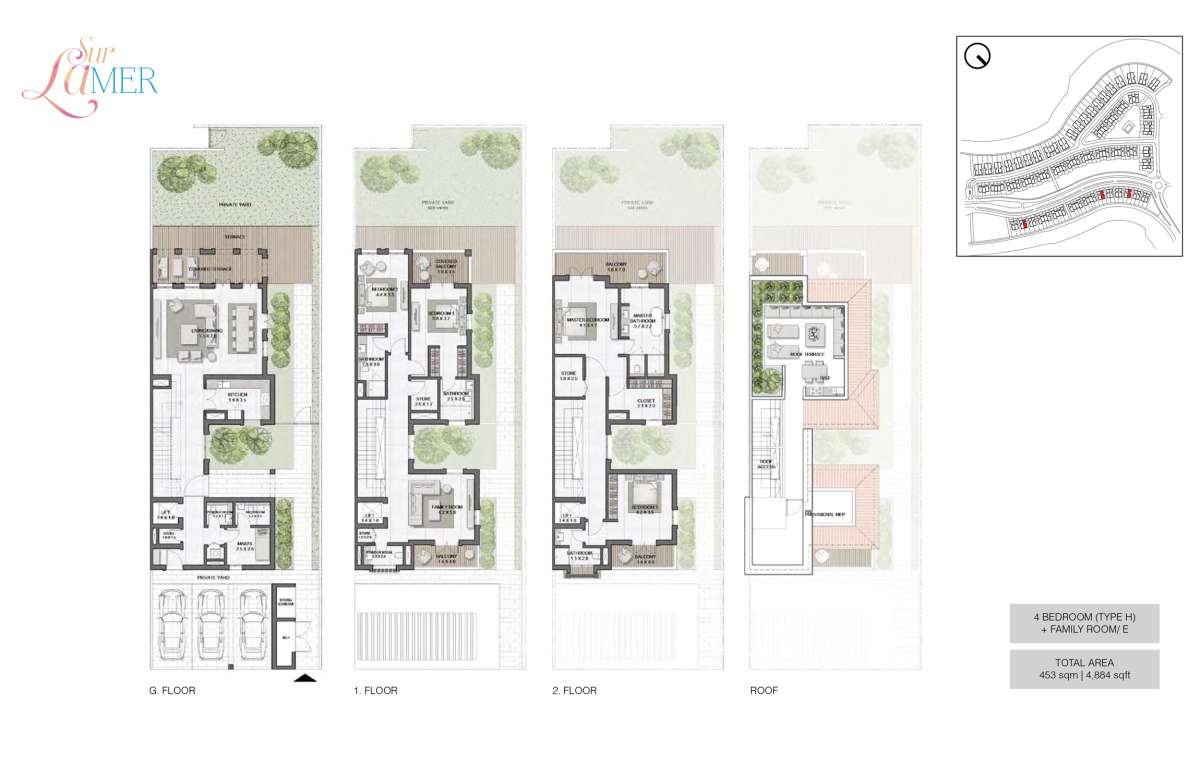 4 Bedroom Type H, Size 4884 sq.ft- Sur La Mer